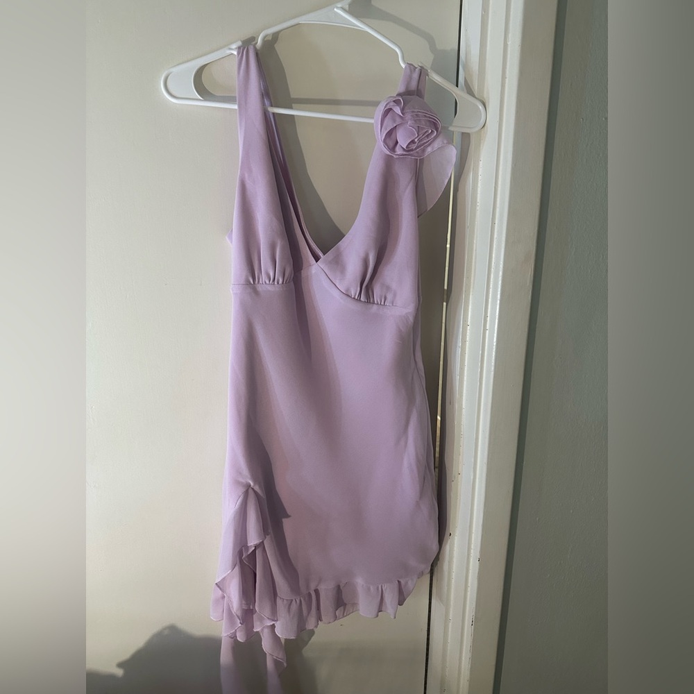 Pink Mini Dress with Ruffle Details - Picture 3 of 5